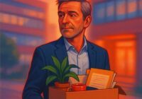 François, 55 ans, ex-DAF, sort de son entreprise avec un carton — visuel de l’épisode 1 du feuilleton « De Cash-flow à Capharnaüm » par NeedExperts.